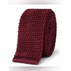 Vintage Rooster RoosternitSquare Knit Tie Wool Mohair Burgundy Old Money